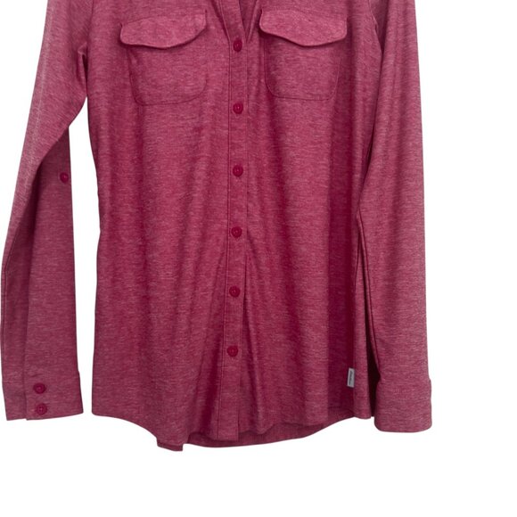 Eddie Bauer Women XS Pink Heather Button-Up Long-Sleeve Shirt Dual Chest Pockets - Picture 16 of 16